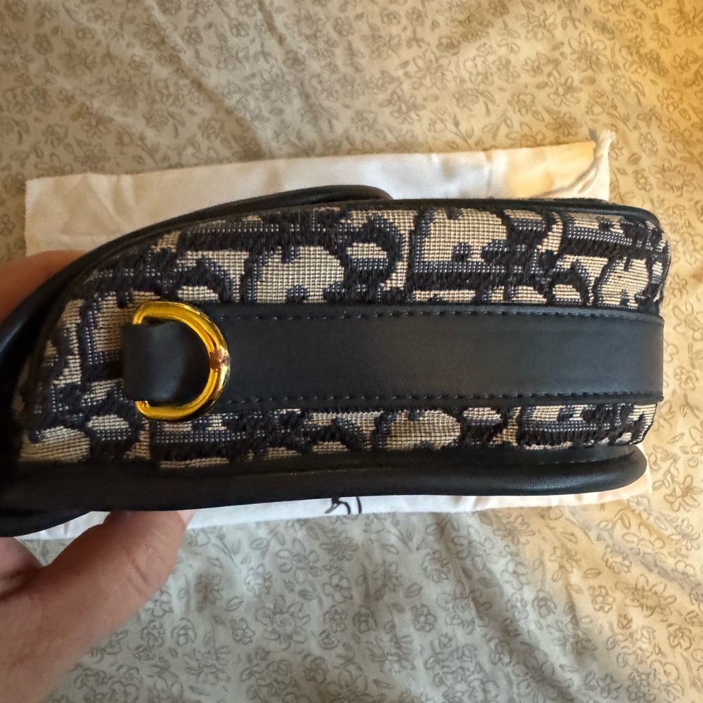 Designer-inspired saddle shape monogram crossbody… - image 4